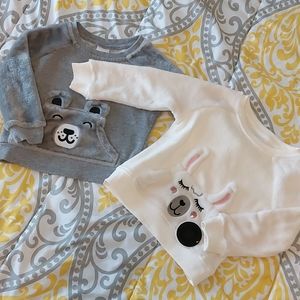 Girls fuzzy sleeve tops